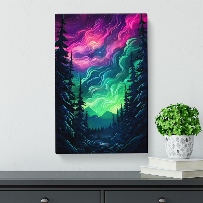 Aurora Borealis Line - No Frame Print, 50cm H x 35cm W x 3cm D