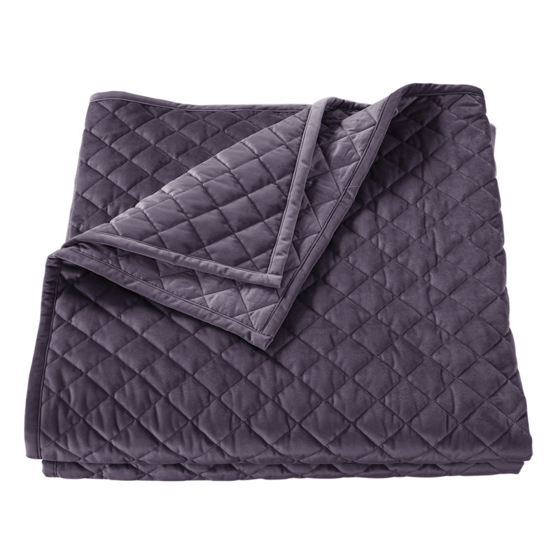 Gold Velvet Diamond Twin Quilt Set with Cotton Fill
