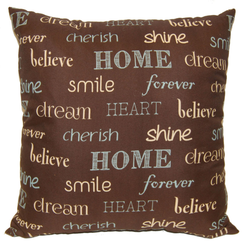 Stapp Inspire Throw Pillow, Chocolate, 18" x 18", Square