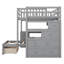 Lit superposé double au-dessus de simple avec escalier, tiroirs de rangement, cadre de lit superposé avec bureau et tablettes, aucun sommier nécessaire-210210738