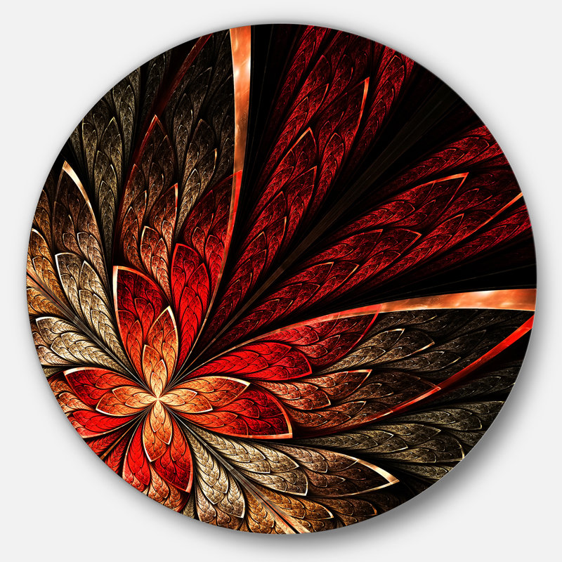 «Fractal Flower in Yellow and Red», impression sur métal
