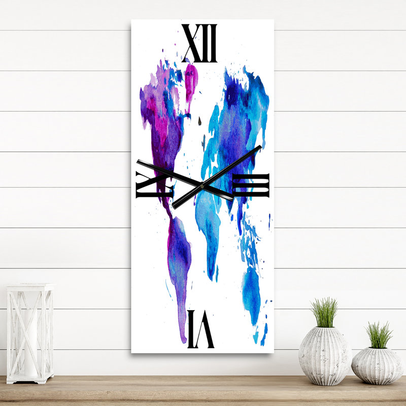 Horloge murale carte du monde, Grand