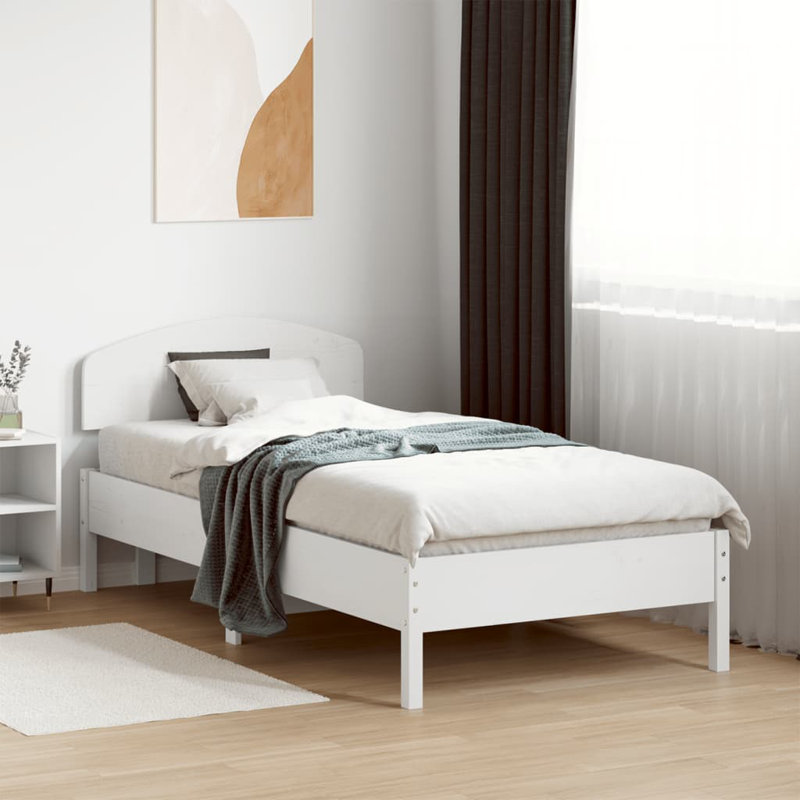 Arezzini Solid Wood Bed, Single (3'), White
