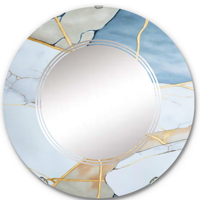 Quayshon Abstract Geode White I - Abstract Marble Wall Mirror