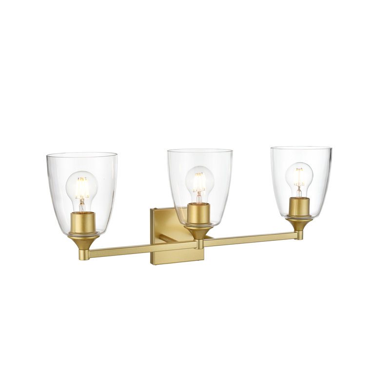Éclairage pour meuble-lavabo à intensité variable Bahraoui, Laiton, Une lumière, H 10 po x l 5 po x P 5 po