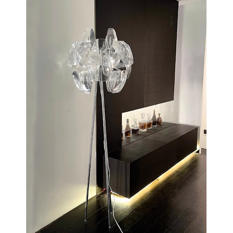 Luxury Clear Petal Tripod Floor Light Decor