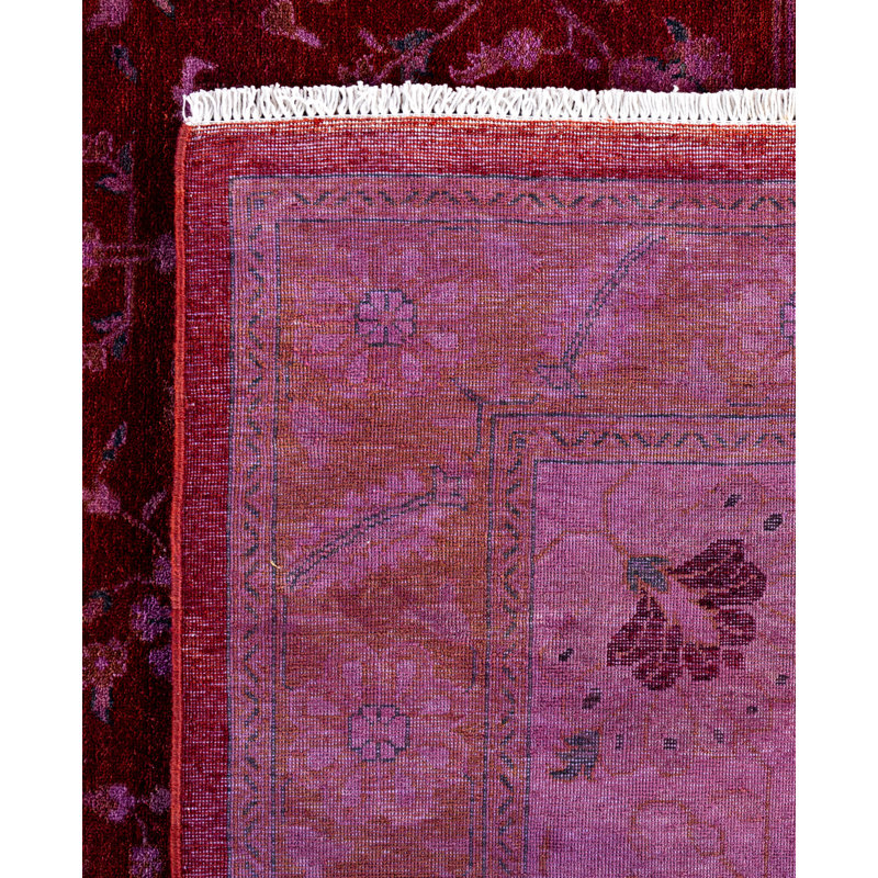 Overdyed Hand-Knotted Wool Modern-Contemporary Purple Area Rug 9' 2" x 11' 10"