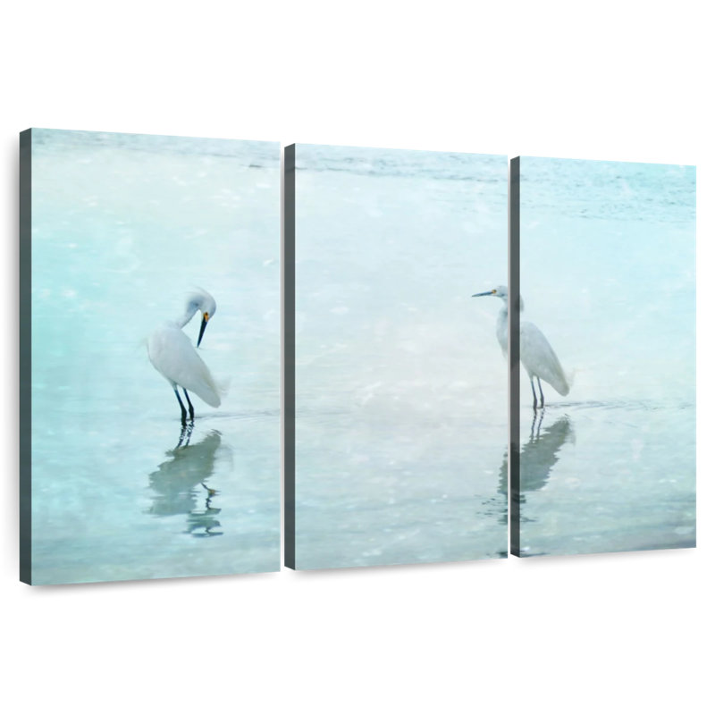 Brampt White Cranes, 14" H x 23" W