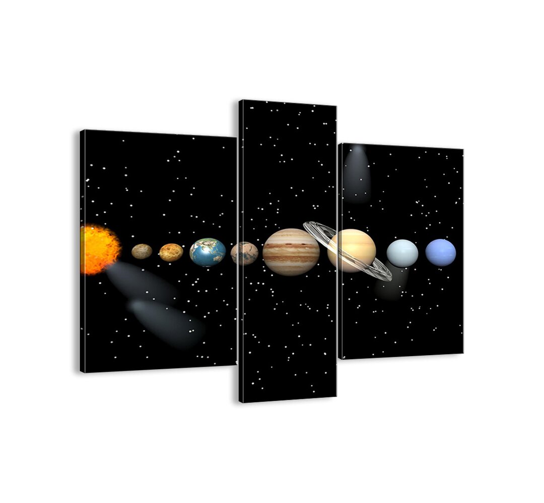 And the Planets Go Crazy, Go Crazy ... - 3 Piece Unframed Graphic Art Print Set on Canvas