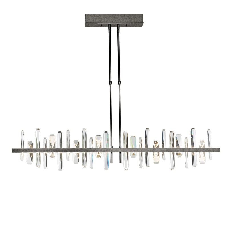Solitude Kitchen Island Linear LED Pendant, Natural Iron