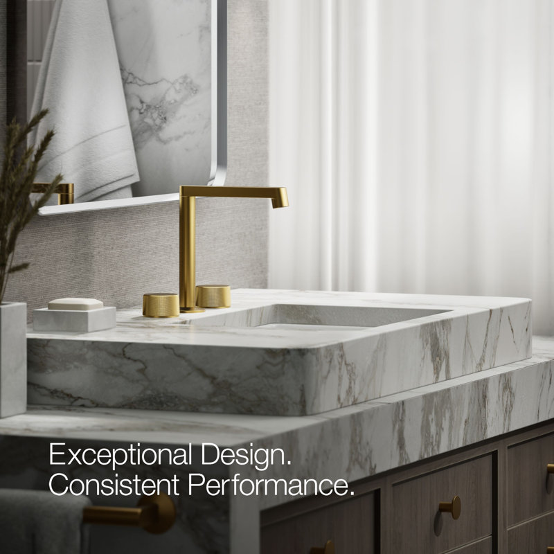 Components™ Bathroom Sink Handles with Oyl Design, Vibrant Brushed Moderne Brass