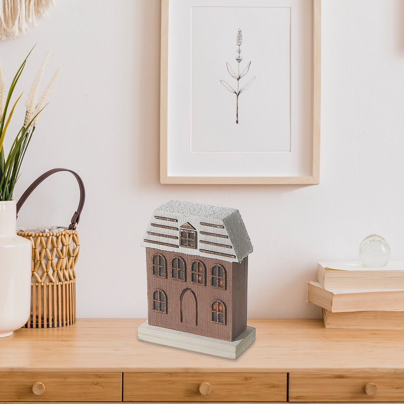 Support de maison à DEL en bois