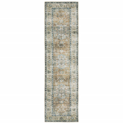 Tapis bleu / vert / or antidérapant DiBernardo