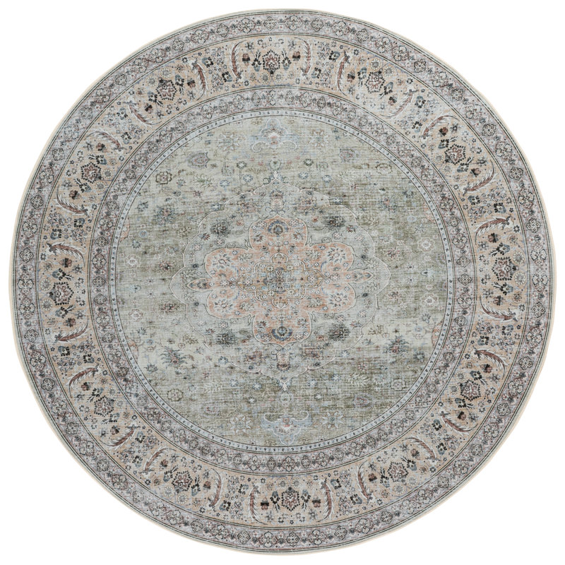 Tucson 222 Performance Machine Washable Oriental Rug, Round 6'