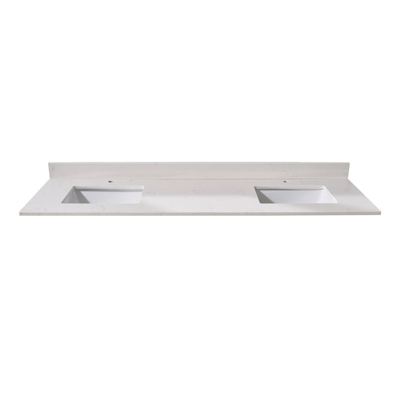 Frosinone 73" Double Bathroom Vanity Top, Blanc de Milan