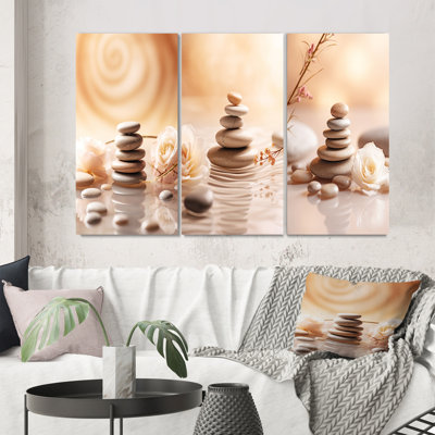 Ensemble de 3 pièces d'art zen Zen Stones - Spa Serenity Zen Stones Delicate Balance Cairn
