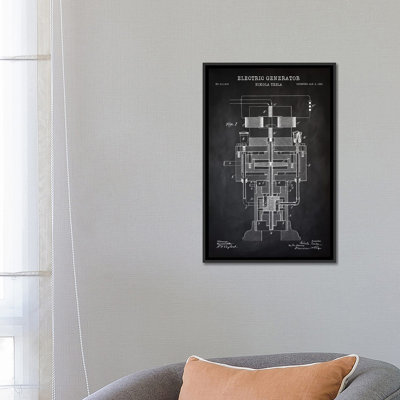 Générateur électrique Tesla, noir, impression sur toile