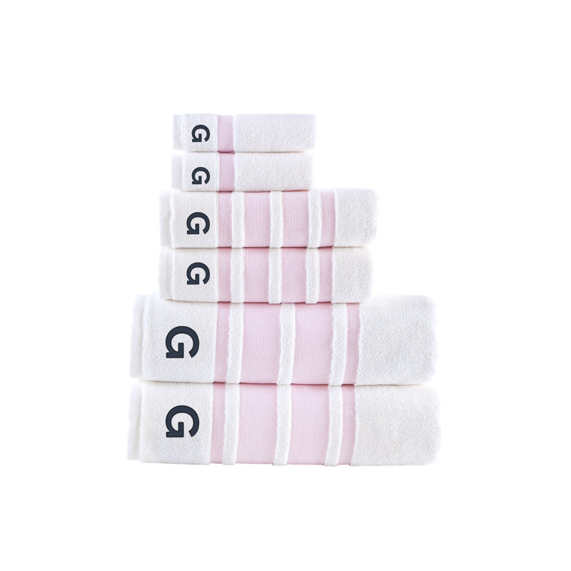 Clarion 6 pcs Towel Set, G, Pink