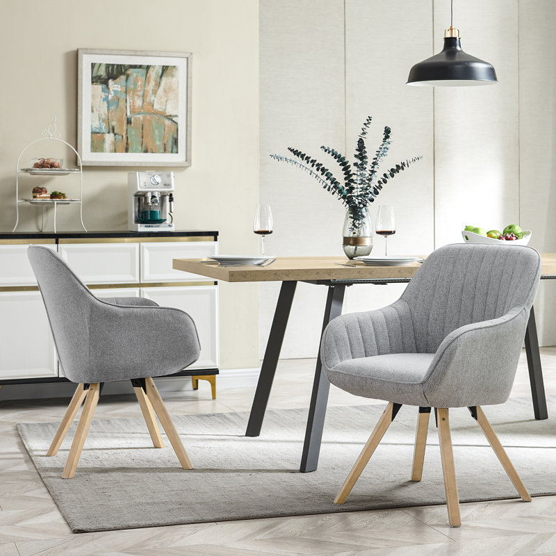 Fauteuil rembourré pivotant, gris, Naturel