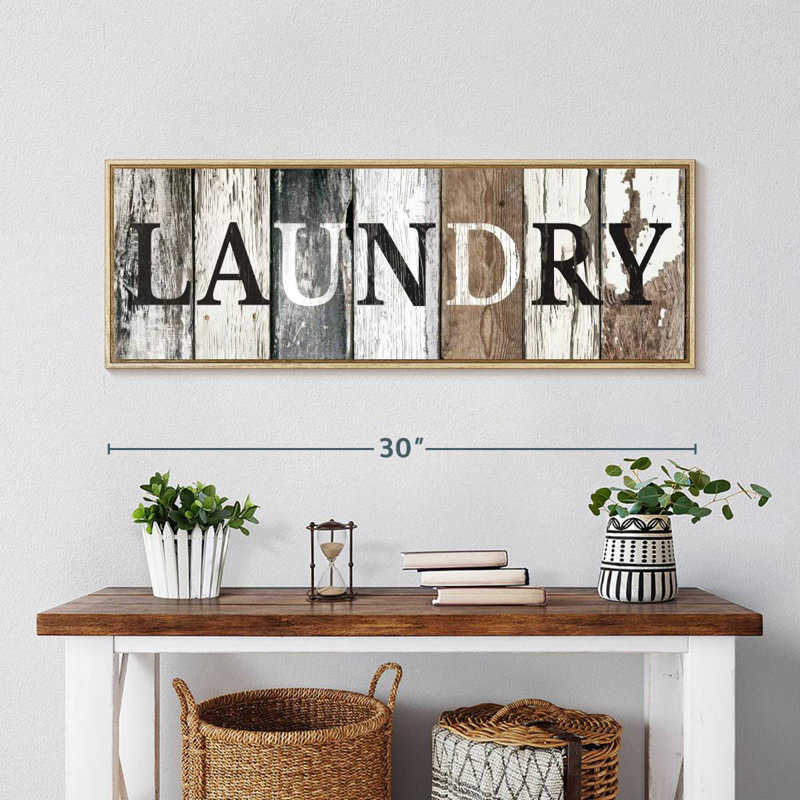 Plaque murale rustique, Floating Frame Natural Wood, 31" X 11"