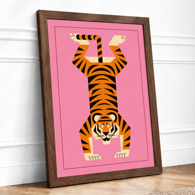 Upside-Down Tiger Modern - Framed Print