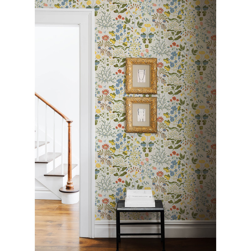 Papier peint floral gris Groh, gris
