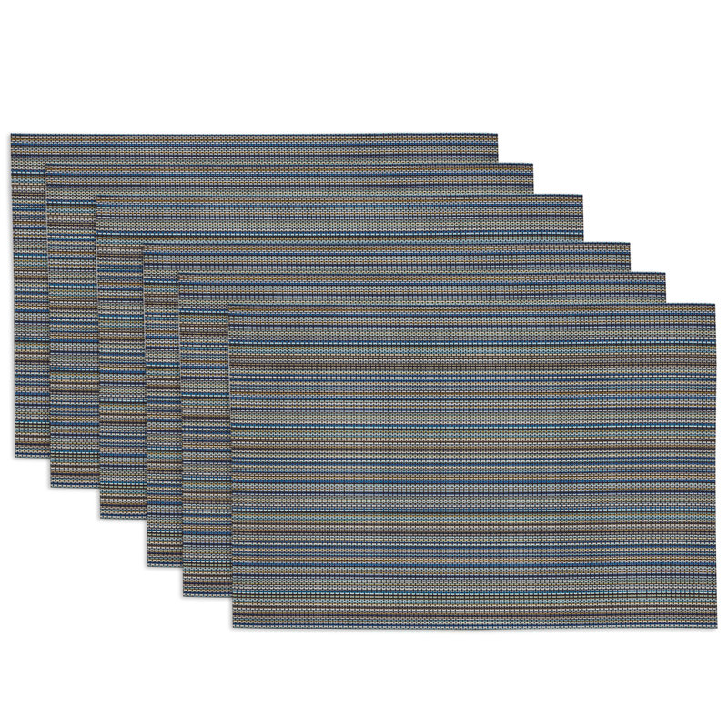 Risa Vinyl Striped Rectangle Placemat