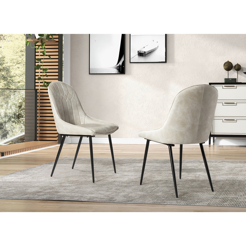 Chaise d'appoint rembourrée Asiel, Beige