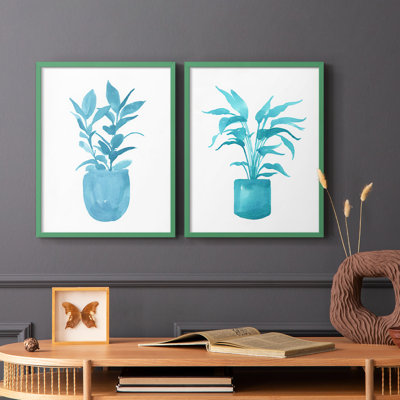 Watercolor House Plant III-Premium Framed Print -Ready to Hang - No Nails Required - No Nails Required
