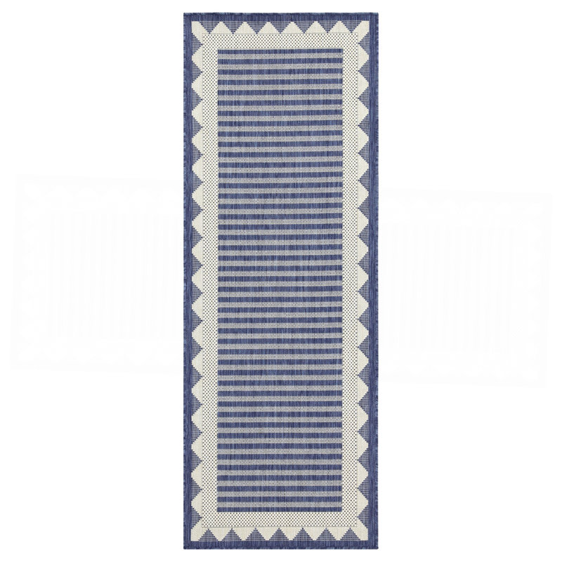 Tapis bleu intérieur / extérieur, Tapis de couloir 2 pi 7 po x 7 pi 3 po