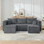 Canapé modulaire compact en velours côtelé modulaire compact avec un style minimaliste moderne-1444293515