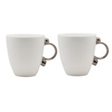 Geometrica Silver Rim Bone China Coffee Mug