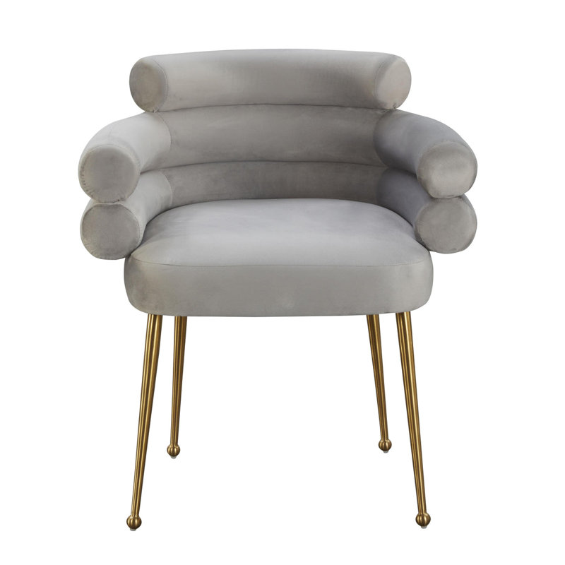 Chaise en velours Jennifer, Velours gris