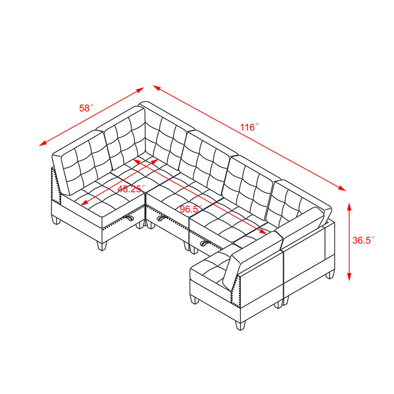 U Shape Modular Sectional Sofa