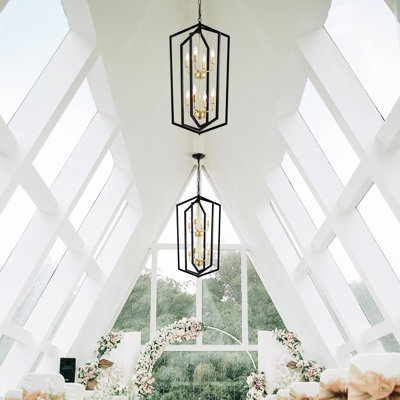 8 - Plafonnier pour salon avec plafonds hauts mats et noir