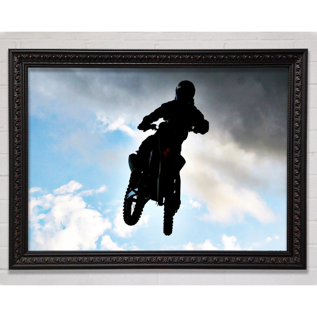 Gerahmter Kunstdruck Motorcross Freestyle In The Sky