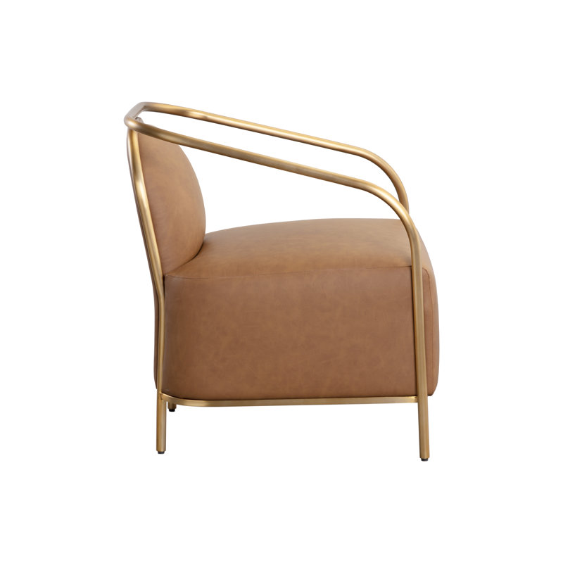 Lounge Chair, Brown Faux Leather
