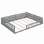 Lit plateforme double avec garde-corps et coussin-1048369426