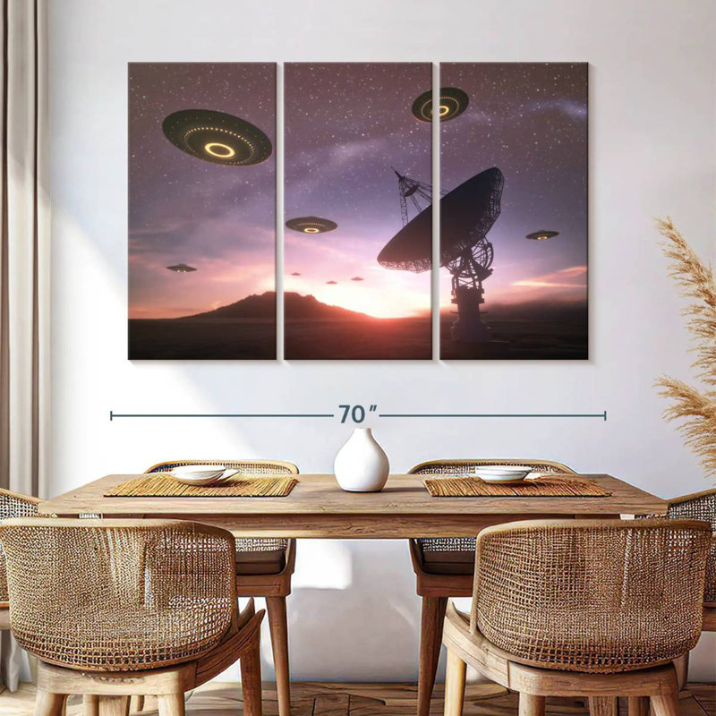 Kelan Alien Spaceships, 42" H x 65" W