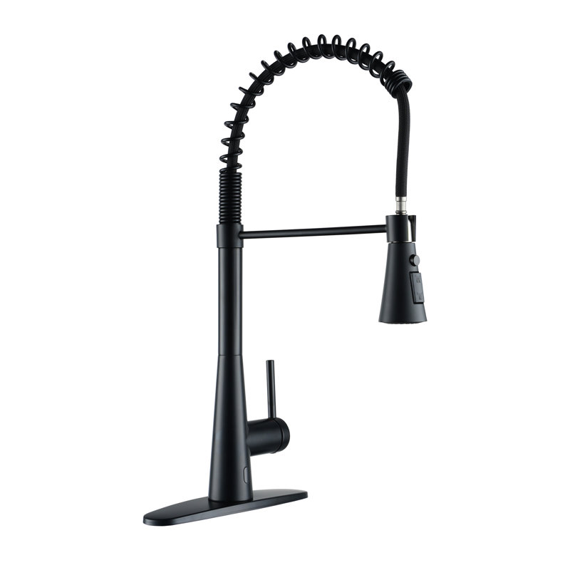 clihome Pull Down Touchless Kitchen Faucet, Matte Black