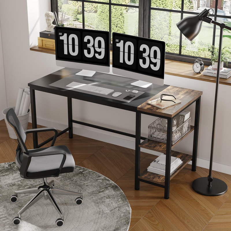 Ardrie Metal Base Writing Desk, 75cm H x 140cm W x 60cm D