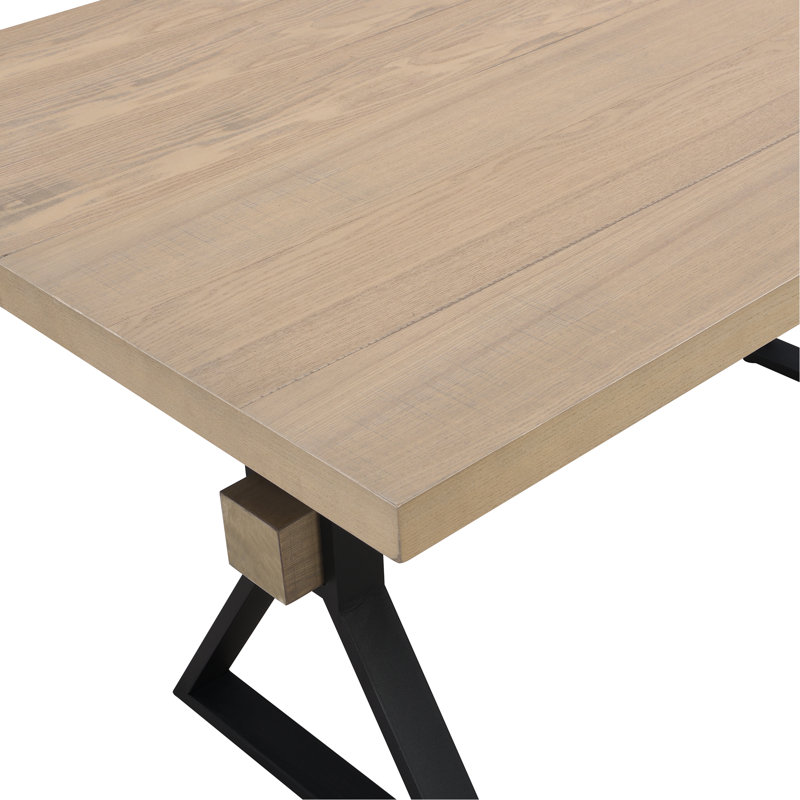 X-Shaped Legs Dining Table (Light Ash), Natural Ash