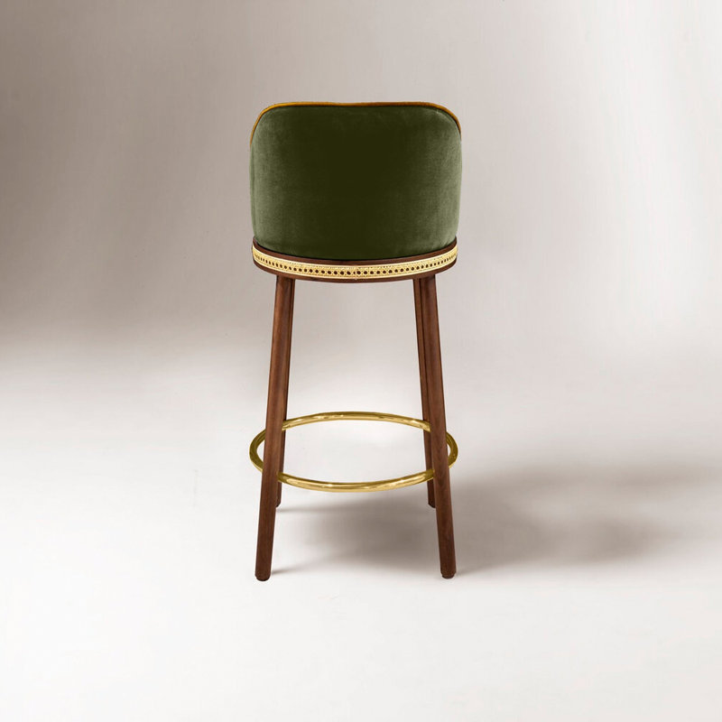 Alma Counter & Bar Stool, Kiwi, Counter Stool (27" Seat Height), Satin Brass