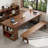 Walnut Rectangular Solid Wood Writing desk-622582191