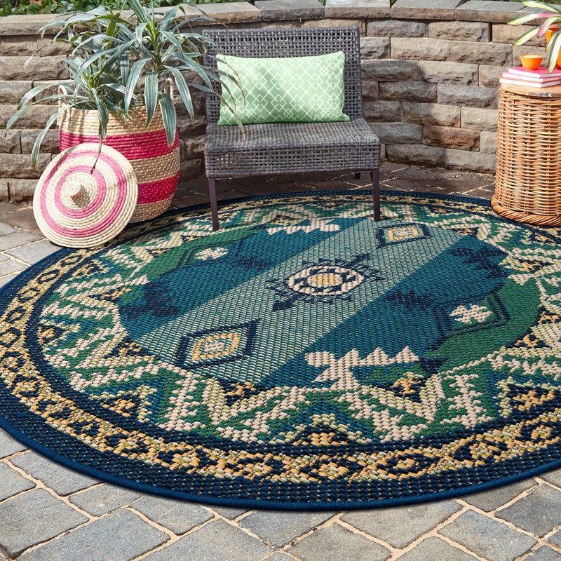 Ciudad Marlenia Indoor/Outdoor Area Rug, Rond 4 pi 1 po