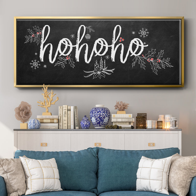 Ho Ho Ho- Framed Canvas, 8" H x 20" W
