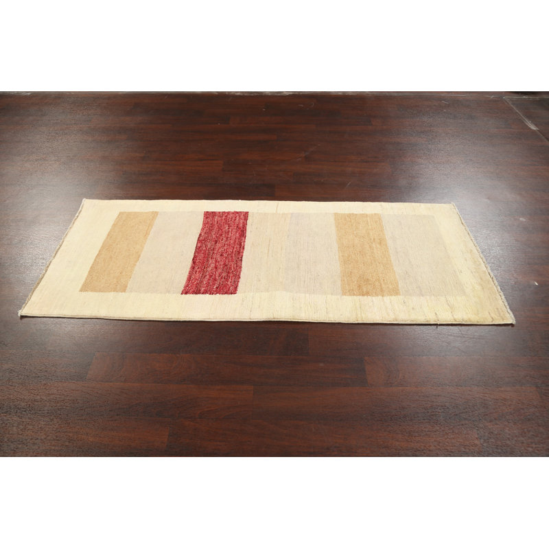 Tapis multicolore noué à la main 2 pi 7 po x 6 pi 6 po One-of-a-Kind
