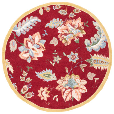 Tapis floral en laine crocheté à la main Chelsea