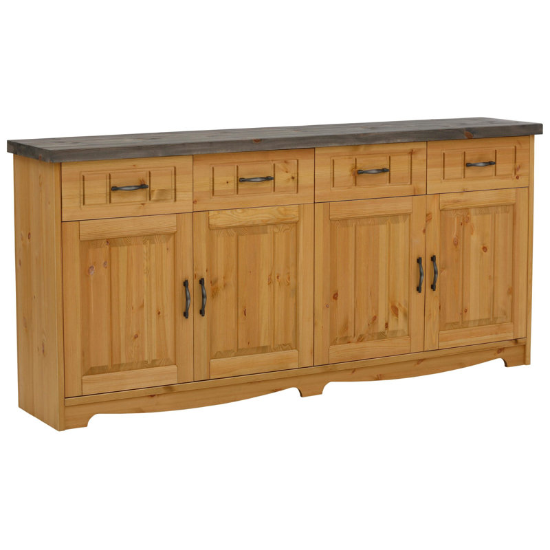193.8cm Solid Wood Sideboard, Natural/Grey