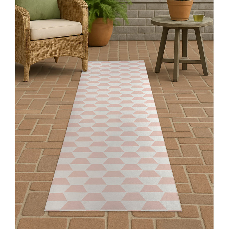 Hex Non-Slip Outdoor Rug, Runner 2'6" x 8'